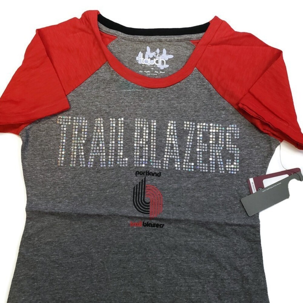 NBA Portland Trail Blazers Womens Size M Conference T-Shirt Touch Heather Grey
